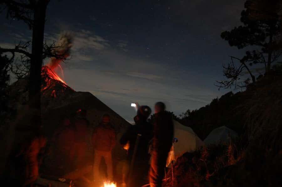 1 Day Acatenango Volcano Hike from Antigua - Final push over scree to the summit picnic