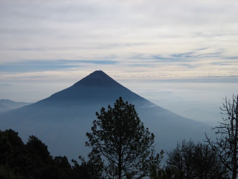 Acatenango Volcano 2-Day Hike - Day 1 Trail: Farm Fields to Cloud Forest to That Just-Below-Tree-Line Camp