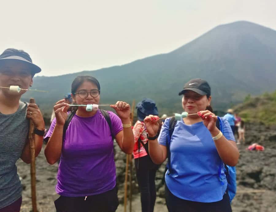 Antigua: Marshmallows Roasting at Pacaya Volcano 6-hour Tour - Entrance fee and starting the hike: warm-up, wet footing, and quick encouragement