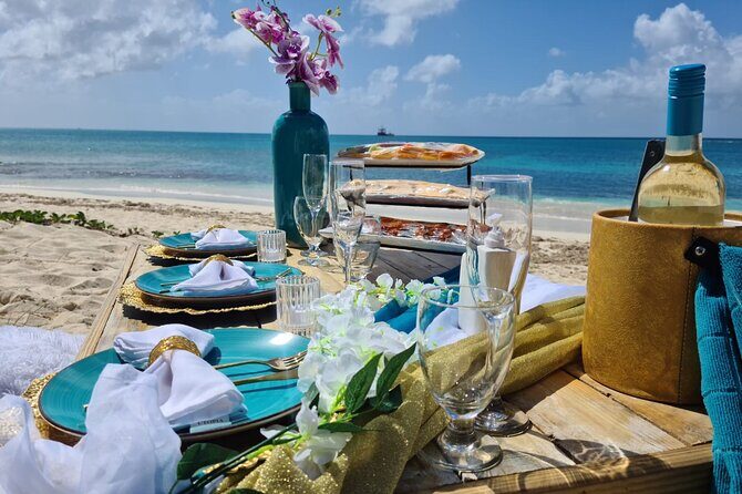 Luxury Private Picnic with Caribbean Cuisine - Runaway Beach Setup: Luxury Table, Real Comfort