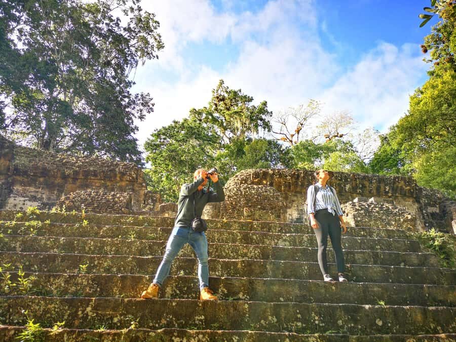 Tikal Sunrise, Archeological focus and Wildlife Spotting - Temple II: The Best View Angle for Temple I and the Plaza